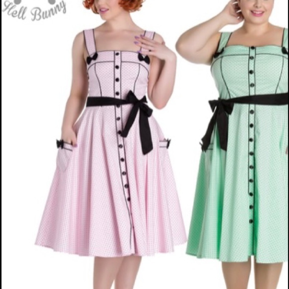 Hell Bunny Pink Martie 50's Dress